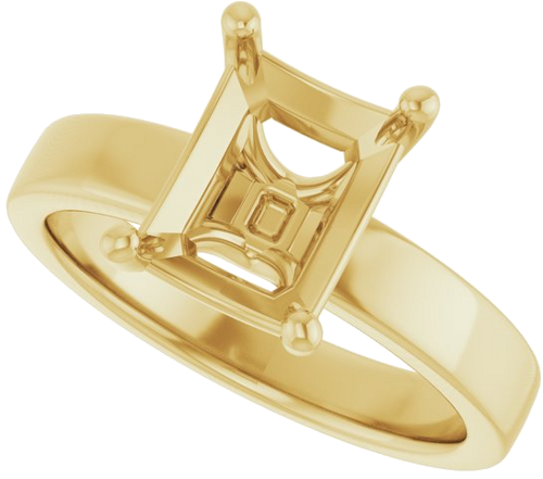 Sužadėtuvių Žiedas „Solitaire“ 10k yellow gold Emerald 9mm x 7mm (5)