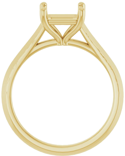 14K Yellow 7 mm Asscher Solitaire Engagement Ring Mounting (2)