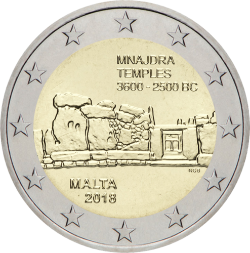 2018 Malta Mnajdra šventykla 2 eurų moneta (1)