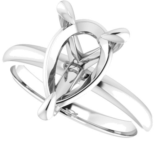 Sužadėtuvių Žiedas „Solitaire“ 585 Baltojo Aukso Pear Shape 12mm x 8mm (5)