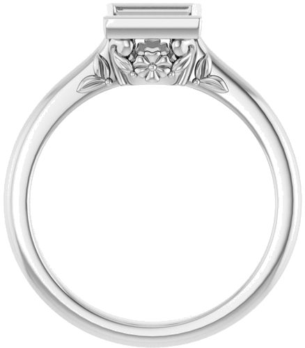 Sužadėtuvių Žiedas „Bezel-Set“ 14k white gold Square 5.5mm (2)