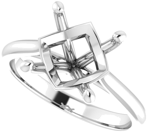 14K White 10 mm Round Solitaire Engagement Ring Mounting (5)