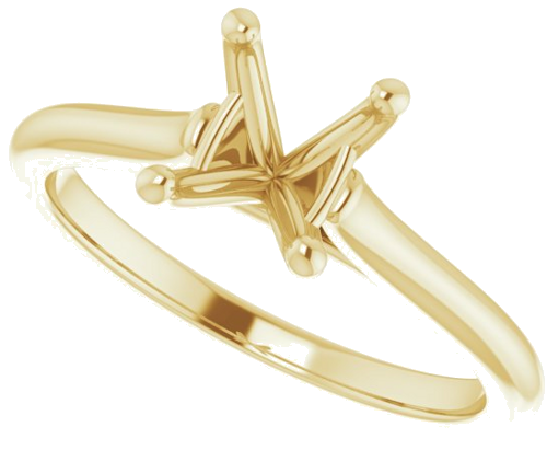 14K Yellow 8x6 mm Oval Solitaire Engagement Ring Mounting (5)