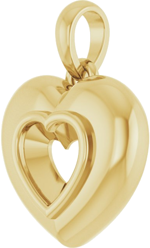 14K Yellow 5 mm Heart Bezel-Set Puffed Pendant Mounting (2)