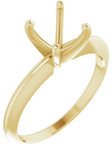 14K Yellow 9.1-9.7 mm Round 4-Prong Comfort-fit Solitaire Ring Mounting (1)