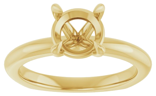 Sužadėtuvių Žiedas „Claw-Prong Euro Shank“ 14k yellow gold Round 7.4mm (3)