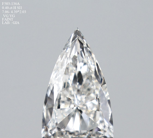 0.4 carat H-SI1 Natūralus Triangular Deimantas (1)