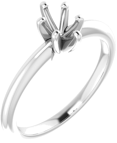 Sužadėtuvių Žiedas „Solitaire“ 585 Baltojo Aukso Oval 6mm x 4mm (1)