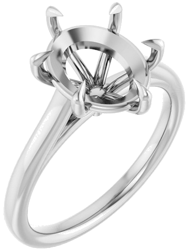 Sužadėtuvių Žiedas „Claw-Pong“ 14k white gold Oval 11mm x 9mm (1)