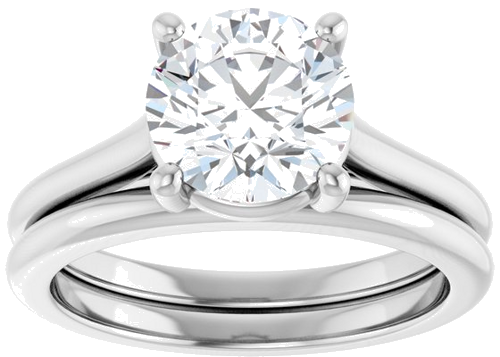 Sužadėtuvių Žiedas 14k white gold Round 8mm (8)