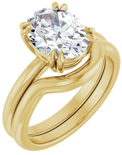 14K Yellow 10x8 mm Oval Solitaire Engagement Ring Mounting (6)