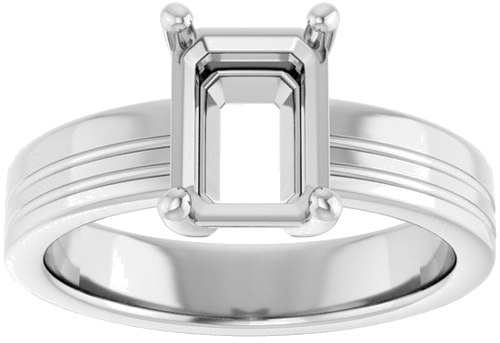Sužadėtuvių Žiedas „Solitaire“ 925 Sidabro Emerald 8mm x 6mm (3)