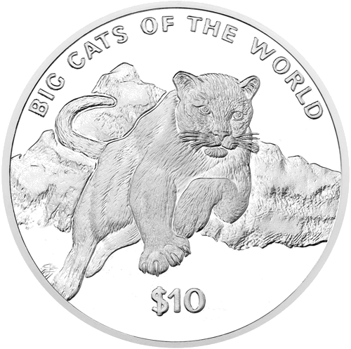 10 долларов Пума 2001 Сьерра-Леоне серебряная монета (1)