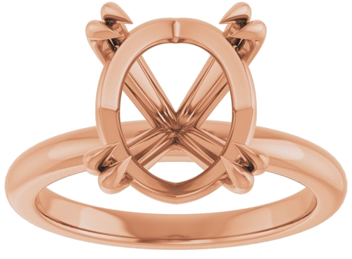 Sužadėtuvių Žiedas „Double Claw-Prong“ 14k rose gold Oval 12mm x 10mm (3)