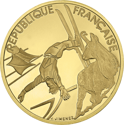 1990 France Skiing 500 Franc Gold Coin (1)