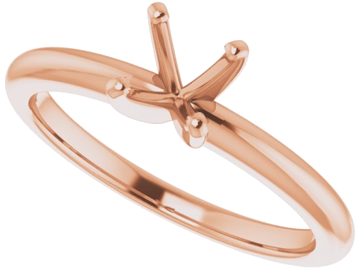 Sužadėtuvių Žiedas „Solitaire“ 585 Rožinis Aukso Round 5.5mm (5)