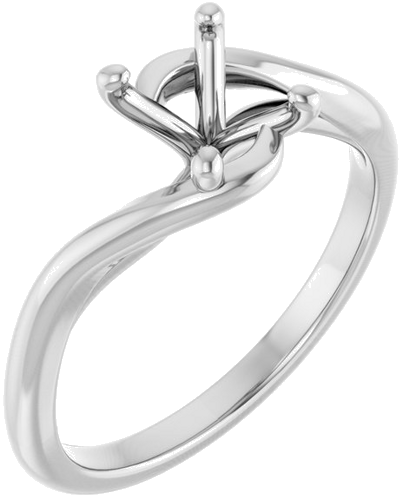 Sužadėtuvių Žiedas „Bypass“ 14k white gold Oval 7.5mm x 5.5mm (1)