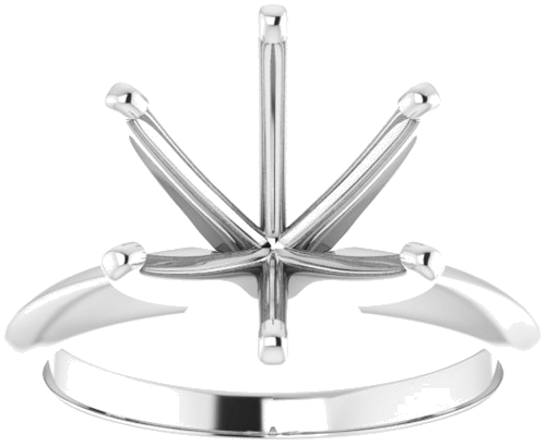 14K White 10.2-10.6 mm Round 6-Prong Solitaire Ring Mounting (3)