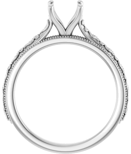 Sužadėtuvių Žiedas „Solitaire Sculptural“ 14k white gold Square 5mm (2)