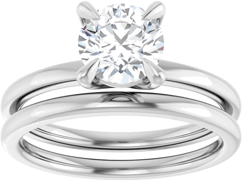 Sužadėtuvių Žiedas 14k white gold Round 6.5mm (8)