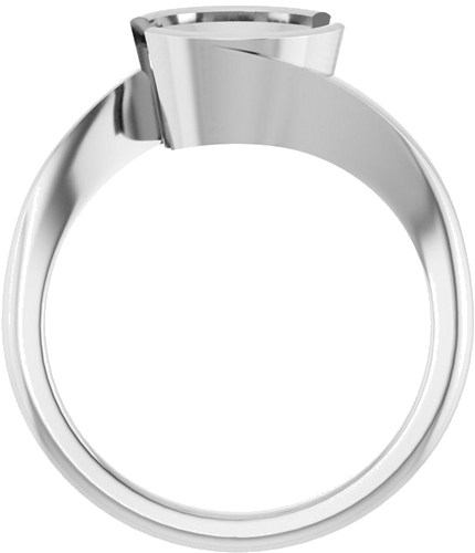 Sužadėtuvių Žiedas „Half-Bezel Solitaire“ 14k white gold Round 8.2mm (2)