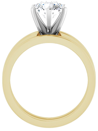 Sužadėtuvių Žiedas „Solitaire“ 585 Baltojo Ir Geltonojo Aukso Round 7.4mm (7)