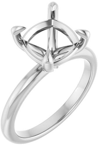 Sužadėtuvių Žiedas 585 Baltojo Aukso Cushion 9mm (1)