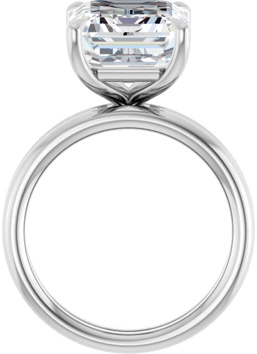 Sužadėtuvių Žiedas „Claw-Prong Solitaire“ 14k white gold Emerald 12mm x 10mm (7)