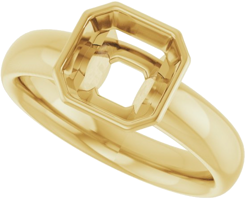 Sužadėtuvių Žiedas „Bezel-Set Solitaire“ 14k yellow gold Asscher 7mm (5)