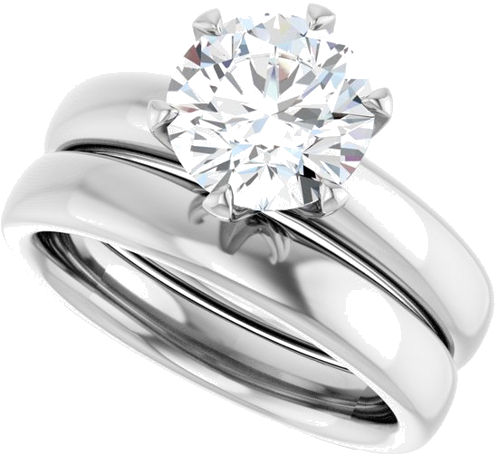 14K White 8 mm Round Engagement Ring Mounting (10)