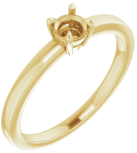 Sužadėtuvių Žiedas „Solitaire“ 585 Geltonojo Aukso Round 4.1mm (1)