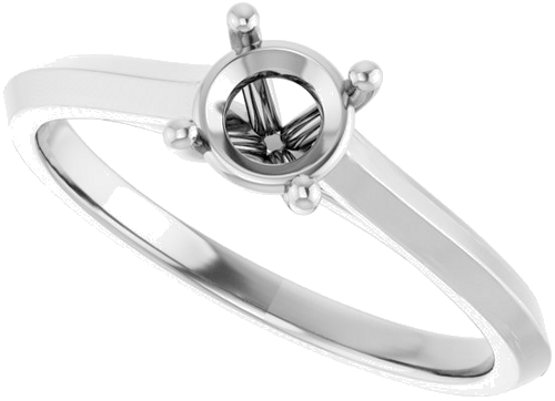Sužadėtuvių Žiedas „Claw-Prong“ 14k white gold Round 5.2mm (5)