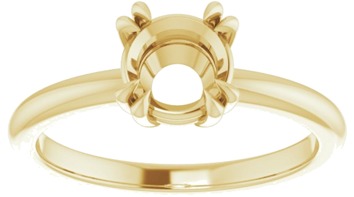 14K Yellow 6.5 mm Round Solitaire Engagement Ring Mounting (3)