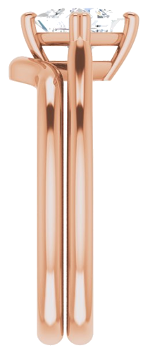 Sužadėtuvių Žiedas „Double Claw-Prong Solitaire“ 10k rose gold Square 5mm (9)