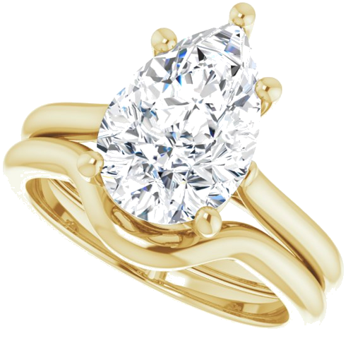 Sužadėtuvių Žiedas „Solitaire“ 14k yellow gold Pear 12mm x 8mm (10)