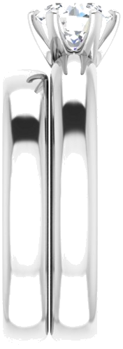 Sužadėtuvių Žiedas „Solitaire“ 585 Baltojo Aukso Round 6mm (9)