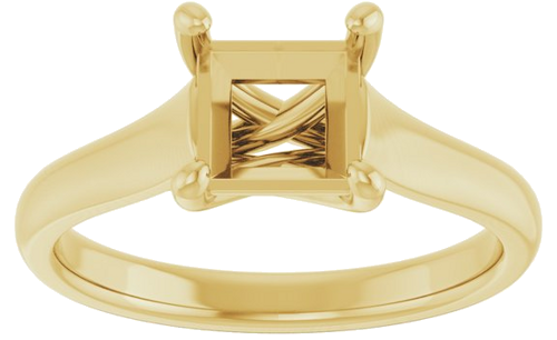 Sužadėtuvių Žiedas „Solitaire“ 14k yellow gold Square 6mm (3)