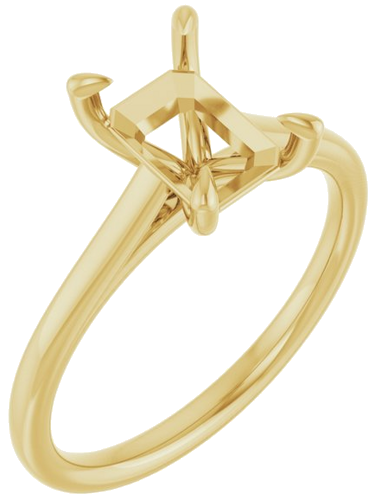 Sužadėtuvių Žiedas „Solitaire“ 585 Geltonojo Aukso Emerald 8mm x 6mm (1)