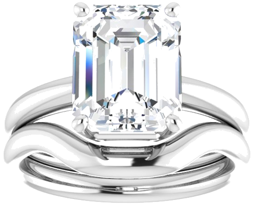 Platinum 10x8 mm Emerald Engagement Ring Mounting (8)