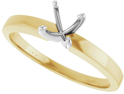 Sužadėtuvių Žiedas „Solitaire“ 14k yellow/white gold Round 5mm x 5.3mm (5)