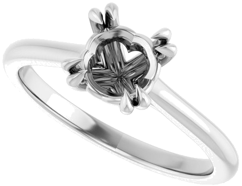 Sužadėtuvių Žiedas „Solitaire“ 585 Baltojo Aukso Round 6.5mm (5)