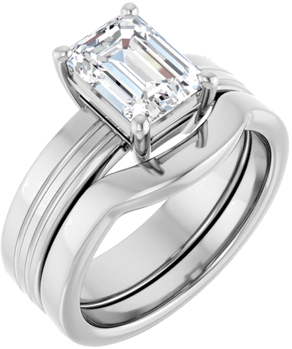 Sužadėtuvių Žiedas „Solitaire“ 925 Sidabro Emerald 8mm x 6mm (6)