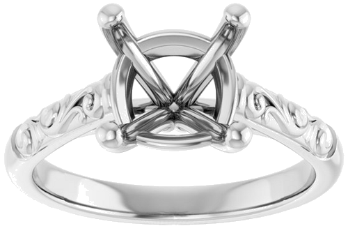 Sužadėtuvių Žiedas „Solitaire“ 14k white gold Cushion 8mm (3)