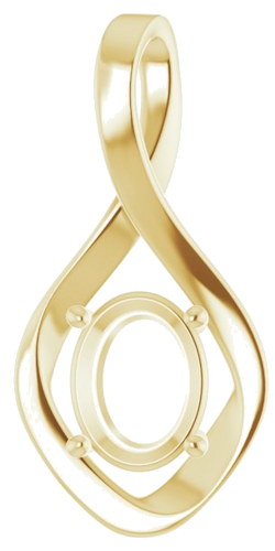 14K Yellow  9x7 mm Oval Pendant Mounting (1)