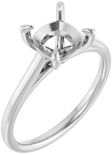 Sužadėtuvių Žiedas „Solitaire“ 585 Baltojo Aukso Cushion 7mm (1)