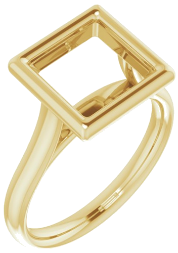 Sužadėtuvių Žiedas „Bezel-Set Solitaire“ 14k yellow gold Square 8mm (1)