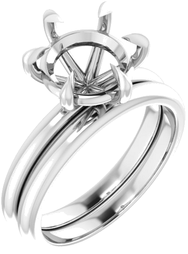 Sužadėtuvių Žiedas „Claw-Prong“ 14k white gold Round 9.4mm (6)