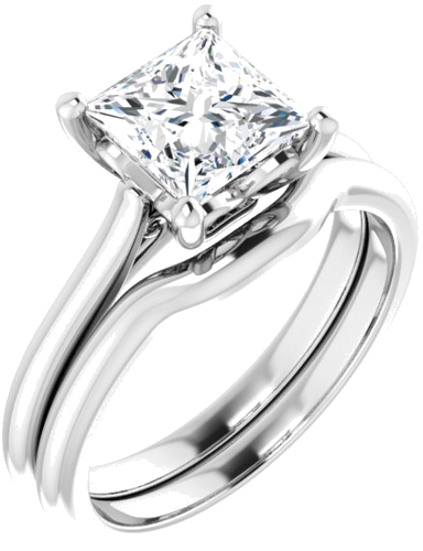 Sužadėtuvių Žiedas „Solitaire“ 950 Platinos Square 6.5mm (6)