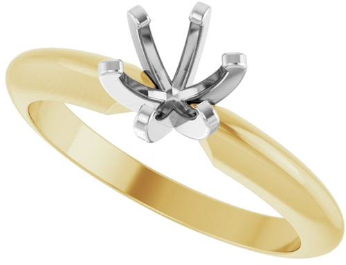 Sužadėtuvių Žiedas „Solitaire“ 14k yellow/white gold Round 5.2mm (5)