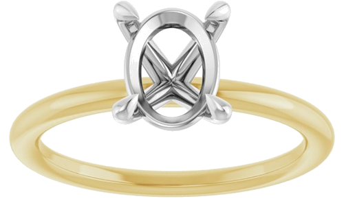Sužadėtuvių Žiedas „Claw-Prong Solitaire“ 14k yellow/white gold Oval 8.5mm x 6.5mm (3)